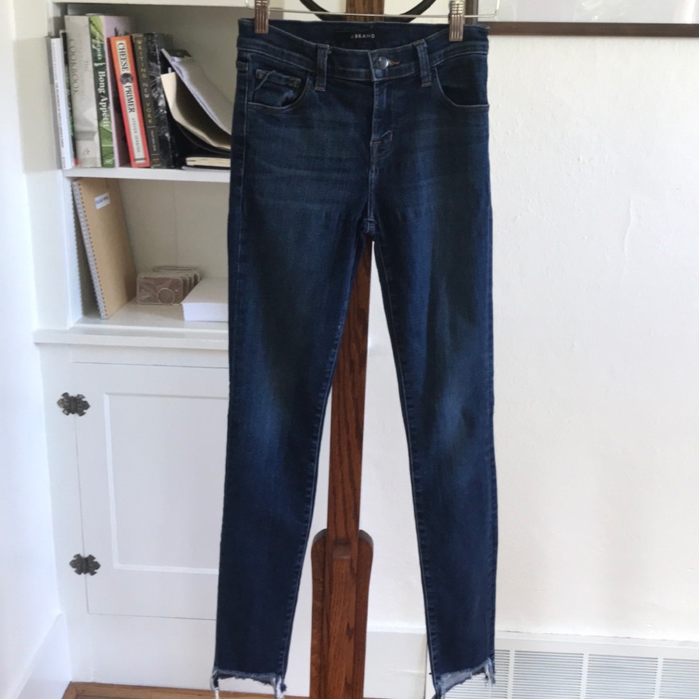 J Brand Mid Rise Skinny Jeans Cutoff Ankle 24